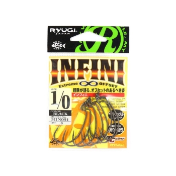 Крючок офсетный RYUGI Infini № 5/0 (4 шт.) в интернет магазине Rybaki.ru