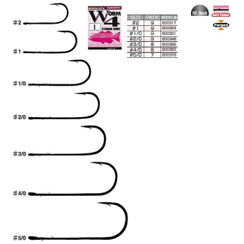 Крючок одинарный DECOY Worm 4 № 1/0 (9 шт.) в интернет магазине Rybaki.ru