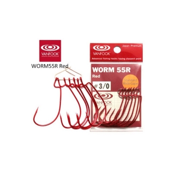 Крючок офсетный VANFOOK Worm 55R № 3/0 (7 шт.) в интернет магазине Rybaki.ru
