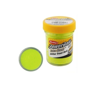 Паста BERKLEY Powerbait Natural Scent Glitter Troutbait 50 г аттр. чеснок цв. шартрес в интернет магазине Rybaki.ru
