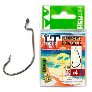Крючок офсетный HITFISH Invisible Tip Offset Hook № 1/0 (12 шт.)