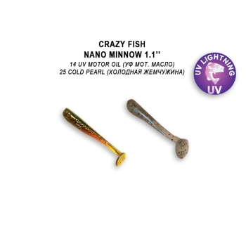 Виброхвост CRAZY FISH Nano Minnow 1,1
