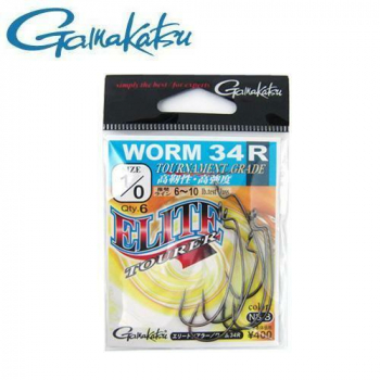 Крючок офсетный GAMAKATSU Worm-34R NS Black № 1/0 (6 шт.) в интернет магазине Rybaki.ru