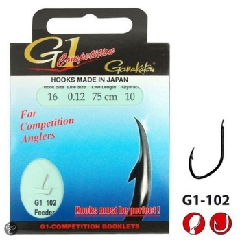 Крючок с поводком GAMAKATSU G1-102 Feeder 75 см № 10 д. поводка 0,16 мм (10 шт.)