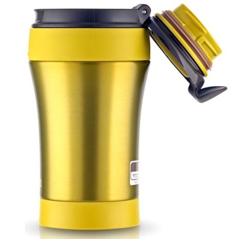 Термокружка THERMOS JND LMG (тепло 6 ч, холод 12 ч) цвет жёлтый с чёрной крышкой, 0,4 л в интернет магазине Rybaki.ru