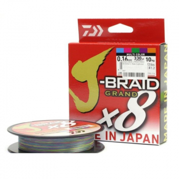 Плетенка DAIWA J-Braid Grand X8E многоцветная 300 м 0,06 мм в интернет магазине Rybaki.ru