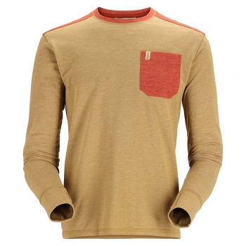 Термокофта SIMMS Henry's Fork Crew цвет Camel Heather/Clay Heather