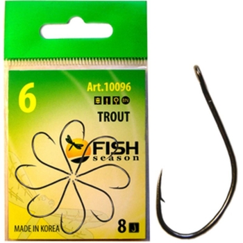 Крючок одинарный FISH SEASON Trout с большим ухом № 5 (8 шт.) в интернет магазине Rybaki.ru