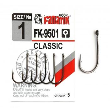 Крючок одинарный FANATIK FK-9501 Classik № 1 (5 шт.)