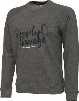 Толстовка SAVAGE GEAR Simply Savage Sweater цвет серый меланж в интернет магазине Rybaki.ru