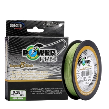 Плетенка POWER PRO Super 8 Slick 135 м цв. Aqua Green (Болотный) 0,41 мм в интернет магазине Rybaki.ru