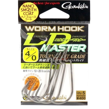 Крючок офсетный GAMAKATSU Worm Hook LD Master NSC № 1/0 (6 шт.) в интернет магазине Rybaki.ru