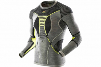 Термокофта X-BIONIC Apani Merino By Man Uw Shirt Long Sl R цвет Черный / Серый / Слоновая кость