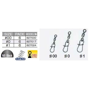 Вертлюг c застежкой DECOY SN-9 Swivel Snap № 0 в интернет магазине Rybaki.ru