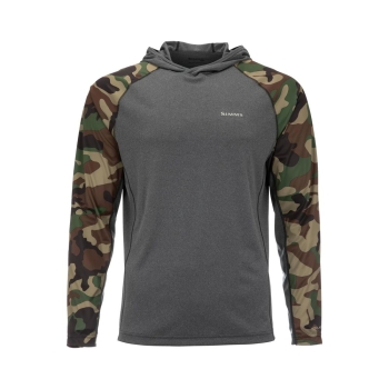 Термокофта SIMMS SolarFlex Hoody Print цвет Woodland Camo / Carbon Heather