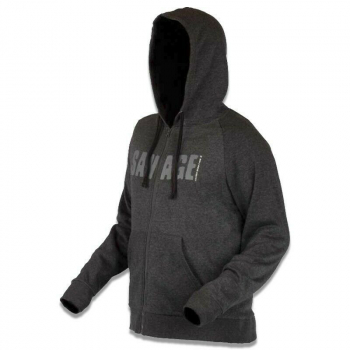 Толстовка SAVAGE GEAR Simply Savage Zip Hoodie цвет серый меланж в интернет магазине Rybaki.ru
