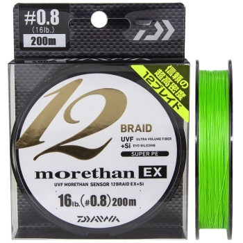 Плетенка DAIWA UVF Morethan Sensor 12 Braid EX+Si Lime green 200м #0,8 в интернет магазине Rybaki.ru