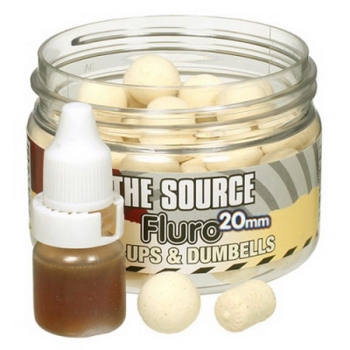 Бойл плавающий DYNAMITE BAITS 20 мм The Source White Fluro Pop Ups and Dumbells в интернет магазине Rybaki.ru