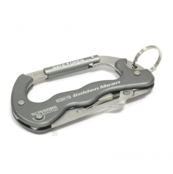 Карабин с ножницами GOLDEN MEAN Karabiner Scissors цв. Grey