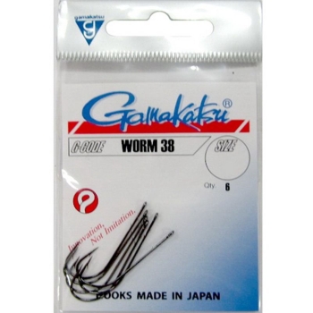 Крючок одинарный GAMAKATSU Worm38 (SPR) (BL) № 1 (6 шт.) в интернет магазине Rybaki.ru
