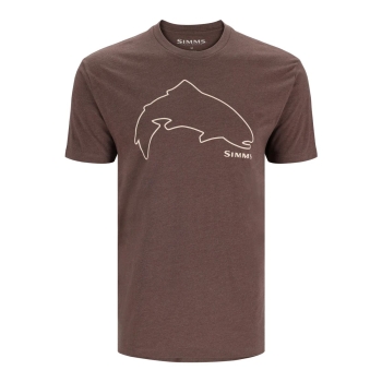 Футболка SIMMS Trout Outline T-Shirt цвет Brown Heather